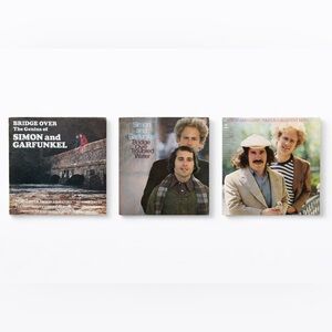 Vintage Simon & Garfunkel Vinyl Record Bundle (3) Greatest Hits + Bridge Over